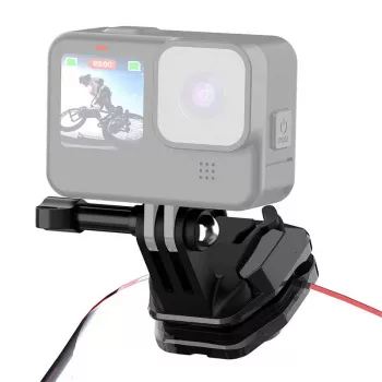PULUZ Motocikla vējstikla stiprinājums sporta kamerām (DJI Osmo Action 4, GoPro Hero 12, Insta360 Ace Pro / X4) - Melns