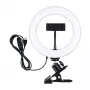 PULUZ PKT3120B 20 cm Professional Ring Light for Vlogging, Live Streaming & Makeup – 80 LEDs, 10W, 3000K-6500K, 10 Level Dimmable, with Monitor Clip & Phone Holder – Black