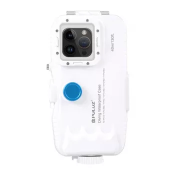 PULUZ Plastmasas Ūdensnecaurlaidīgs Maciņš iPhone 15 Plus/15 Pro Max/14 Plus/14 Pro Max/13 Pro Max/12 Pro Max/11 Pro Max (Balts)