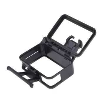 Puluz aizsargrāmis DJI Osmo Action - melns PC rāmis ar aukstās kurpes stiprinājumu un ātrās atbrīvošanas sprādzi
