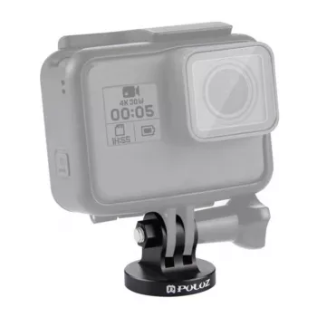 PULUZ PU145B CNC Alumīnija sakausējuma darbības kameras montāžas adapteris ar 1/4 inch tripoda vītni, melns