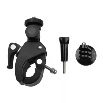 PULUZ PU177B Stūres stiprinājums Action kamerām, 360° regulējams, tripod vītne (melns)