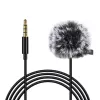 PULUZ PU424 Lavalier Mikrofons 1,5m 3,5mm TRRS Omnidirectional Condenser Clip-on Mikrofons - Melns