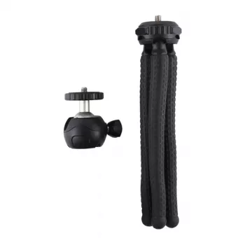 PULUZ PU435 Mini Octopus Tripod – Elastīgs un liekams mini statīvs ar 360° lodveida galvu un telefona turētāju