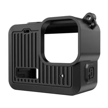 PULUZ PU717B Silikona maciņš GoPro HERO 9/10/11/12 Black - Aizsargpārvalks ar objektīva vāciņu un rokas siksnu