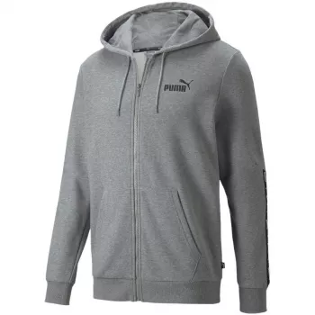 PUMA ESS+ Tape Full-Zip Hoodie TR Vīriešu, Vidēji Pelēks Heather