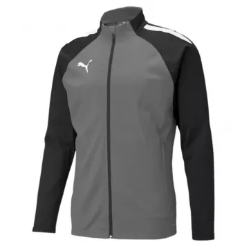 PUMA teamLIGA Training vīriešu treniņu džemperis ar rāvējslēdzēju Medium Grey Heather/Puma Black, izmērs S