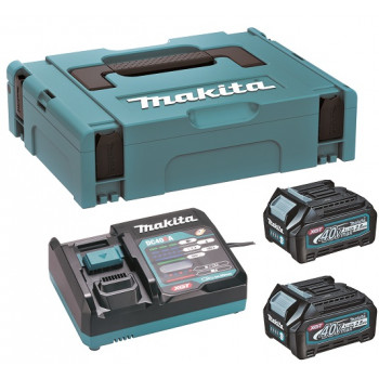 Makita 191J81-6 XGT 40 V max akumulatoru komplekts, 2 × BL4025 2,5 Ah, DC40RA, MAKPAC