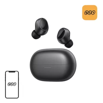 QCY Melobuds A30 bezvadu austiņas (melnas) – aktīvā trokšņu slāpēšana, Bluetooth 5.3, IPX5, 30 h baterija