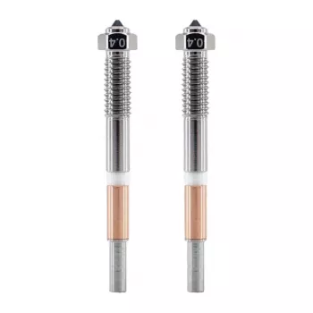 QIDI BMN204 0.4mm Bimetāla sprausla Q2 sērijai (2 gab.) – Vara/titāna sakausējums, M6 vītne, 1.75mm pavediens