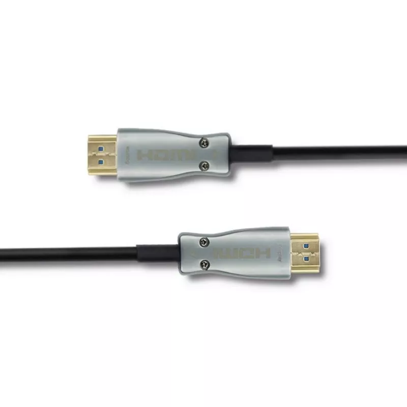 Qoltec 50472 HDMI kabelis 20 m, HDMI Type A, melns/sudraba