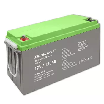 Qoltec Deep Cycle Gel akumulators 12V 150Ah 44.5kg
