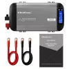 Qoltec tīrā sinusoidālā sprieguma invertors 12V uz 230V 1000W/2000W ar LCD, USB, USB-C, saderīgs ar LiFePO4/GEL/AGM