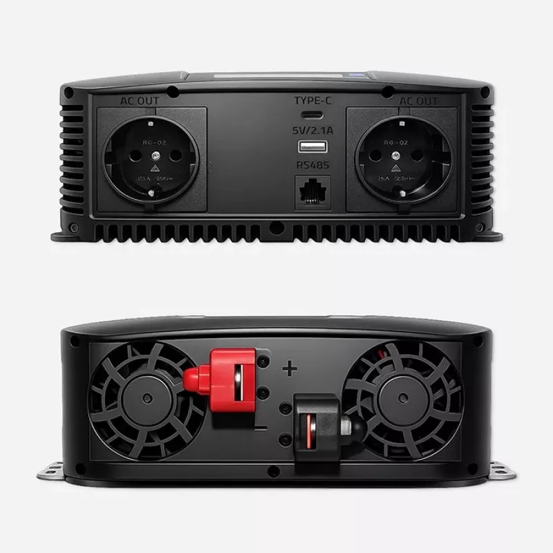 Qoltec tīrā sinusoidālā sprieguma invertors 12V uz 230V 1500W/3000W ar LCD, USB, USB-C LiFePO4 GEL AGM akumulatoriem