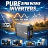 Qoltec tīrā sinusoidālā sprieguma invertors 12V uz 230V 1500W/3000W ar LCD, USB, USB-C LiFePO4 GEL AGM akumulatoriem