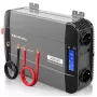 Qoltec tīrā sinusoidālā sprieguma invertors 12V uz 230V 1500W/3000W ar LCD, USB, USB-C LiFePO4 GEL AGM akumulatoriem