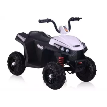 QUAD LOCK S601 akumulatora bezceļu transportlīdzeklis ar EVA riteņiem un LED gaismām, balts