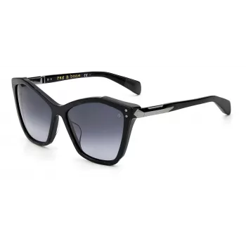 RAG&BONE RNB1045GS6FQ5 Saulesbrilles - Havana Tortoise Acetāta Rāmis, Pelēkas Polikarbonāta Lēcas, 57mm