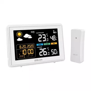 RAINPOINT Baldrtherm B0359WST2H2PR laika stacija ar āra sensoru – krāsu LCD, 433 MHz, 3 sensori