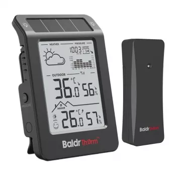 RAINPOINT BALDRTHERM B0596WT2H2P-V1 Saules enerģijas laika stacija ar bezvadu āra sensoru, melna