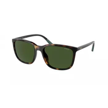 Ralph Lauren vīriešu saulesbrilles PH4185U – spīdīgs melns kvadrātveida rāmis, tumši pelēkas lēcas, 56 mm