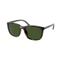 Ralph Lauren vīriešu saulesbrilles PH4185U – spīdīgs melns kvadrātveida rāmis, tumši pelēkas lēcas, 56 mm
