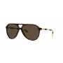 Ralph Lauren PH4173-500373 Vīriešu taisnstūra saulesbrilles, Havana, brūnas lēcas, 59/14/140 mm