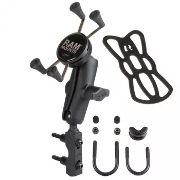 RAM MOUNTS Motocikla stūres X-Grip telefona turētājs ar U-veida skrūves pamatni (RAM-B-174-UN7)