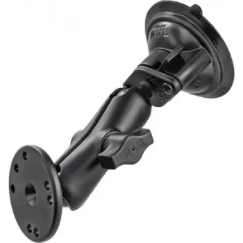 RAM Mounts uzsūkšanas stiprinājums ar AMPS adapteri - B-Ball (1 colla), dimanta pamatne, vidēja roka, apaļa pamatne (RAM-B-166-202U)