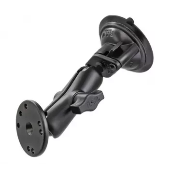 RAM Mounts uzsūkšanas stiprinājums ar AMPS adapteri - B-Ball (1 colla), dimanta pamatne, vidēja roka, apaļa pamatne (RAM-B-166-202U)