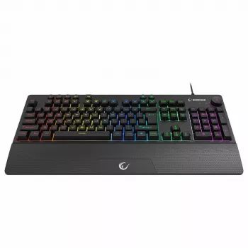 Rampage Simula RGB Macro KB-GX65 vadu membrānas spēļu klaviatūra ar plaukstas balstu, melna