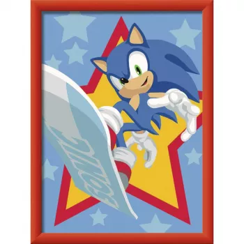 Ravensburger CreArt - Rasender Sonic Krāsošana pēc numuriem komplekts