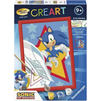 Ravensburger CreArt - Rasender Sonic Krāsošana pēc numuriem komplekts