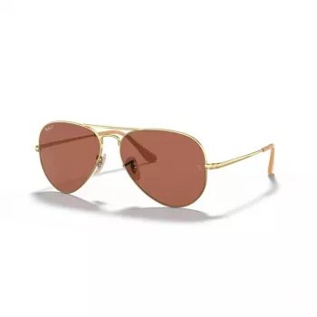 Ray-Ban Aviator Metal II Saulesbrilles RB3689 Zelts Gaiši Zils Gradients 58mm Unisex