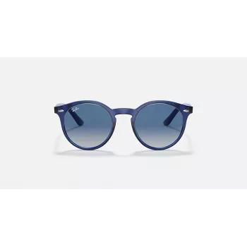 Ray-Ban Junior RJ9064S447062 Bērnu saulesbrilles, caurspīdīgs zils rāmis, pelēka gradienta lēca, 44 mm