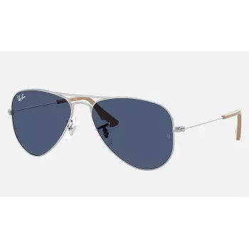 Ray-Ban Junior RJ9506S212805 Saulesbrilles Caurspīdīgi Zils Spogulis Bērnu Unisex 50/13/120 mm