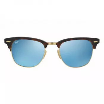 Ray-Ban RB3016 Clubmaster Saulesbrilles 51/21/145 Havana Green Mirror Silver