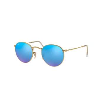 Ray-Ban RB3447 Round Metal saulesbrilles Gold/Orange Flash 50mm
