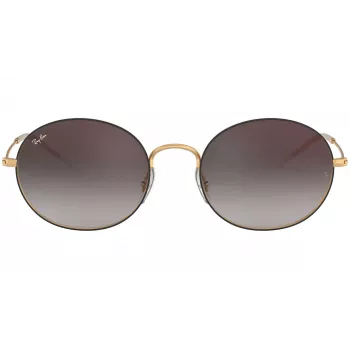 Ray-Ban RB3594-9114U0 Hexagonal Brillenes ar zelta rāmi un gaiši brūniem gradienta stikliem, 53/20/145 mm, unisex