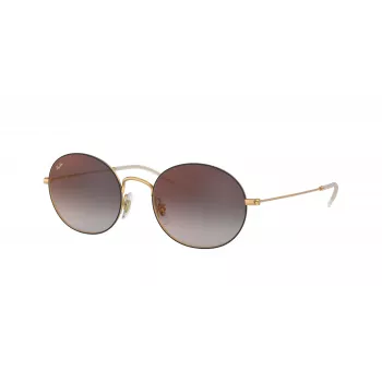 Ray-Ban RB3594-9114U0 Hexagonal Brillenes ar zelta rāmi un gaiši brūniem gradienta stikliem, 53/20/145 mm, unisex