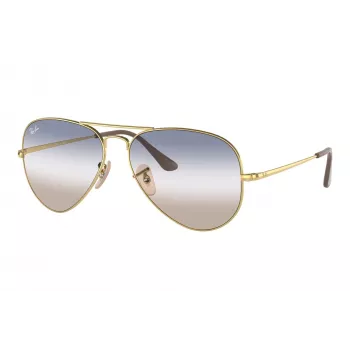 Ray-Ban RB3689 Aviator Titanium Saulesbrilles Zelts Rāmis Zaļš G-15 Lēcas 58mm