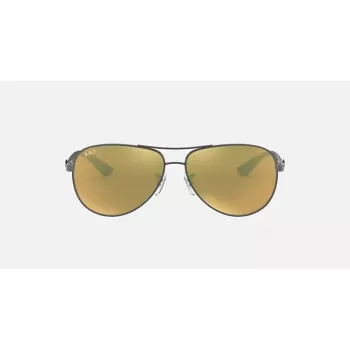 Ray-Ban RB8313 Chromance Aviator saulesbrilles Gunmetal Green Mirror Polarized 61mm