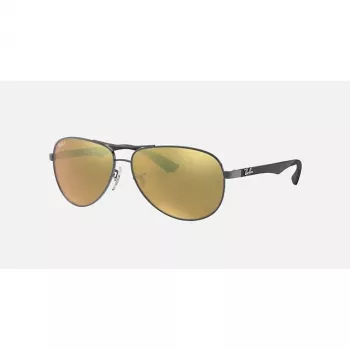 Ray-Ban RB8313 Chromance Aviator saulesbrilles Gunmetal Green Mirror Polarized 61mm
