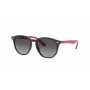 Ray-Ban RJ9070S70218G bērnu saulesbrilles, caurspīdīgi pelēkas, kvadrātveida, 46 mm