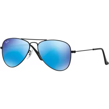 Ray-Ban RJ9506S201555 Bērnu saulesbrilles, spīdīgi melns rāmis, zaļas Classic G-15 lēcas, 50/13/120 mm