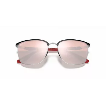Ray-Ban Unisex RB3673MF060H2 Ģeometriskas zelta saulesbrilles ar tumši zilām lēcām, 56mm