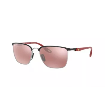 Ray-Ban Unisex RB3673MF060H2 Ģeometriskas zelta saulesbrilles ar tumši zilām lēcām, 56mm