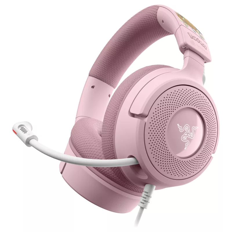 Razer Kraken V4 X Pokemon Pikachu & Eevee Edition vadu spēļu austiņas, USB-C, 40 mm