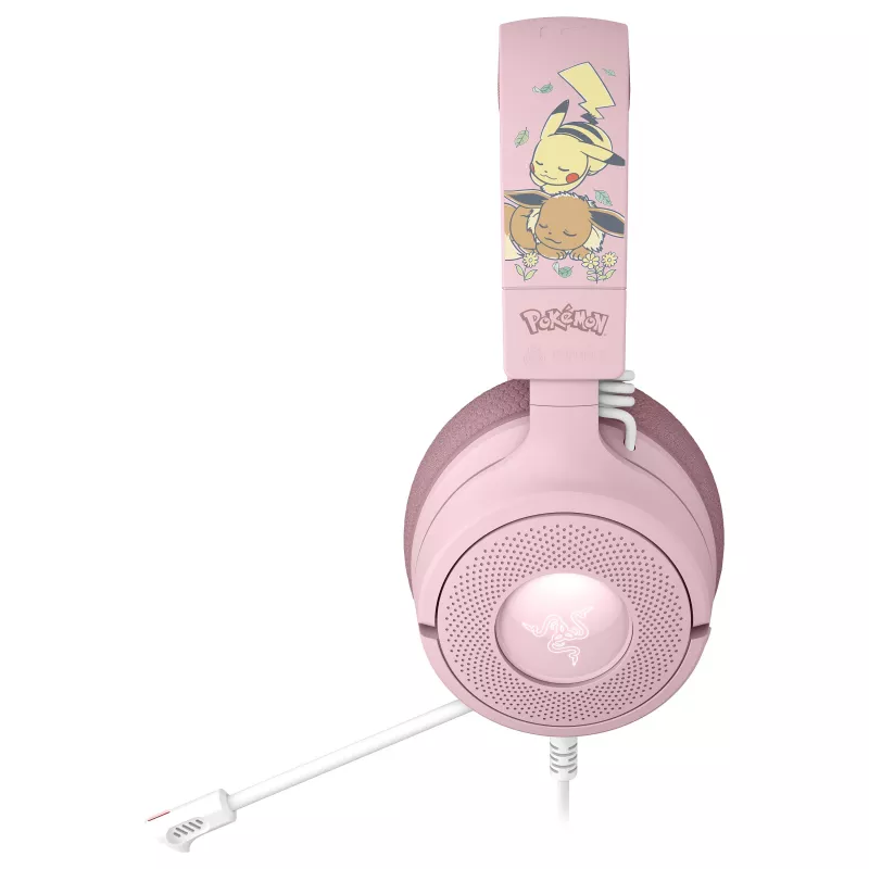 Razer Kraken V4 X Pokemon Pikachu & Eevee Edition vadu spēļu austiņas, USB-C, 40 mm