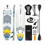 REBEL Active SUP Board RBA-4507-WH - Inflatable Stand Up Paddleboard 10'6 inch White/Blue